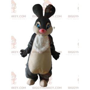 BIGGYMONKEY™ maskotdräkt av grå och vit kanin, av kaninen