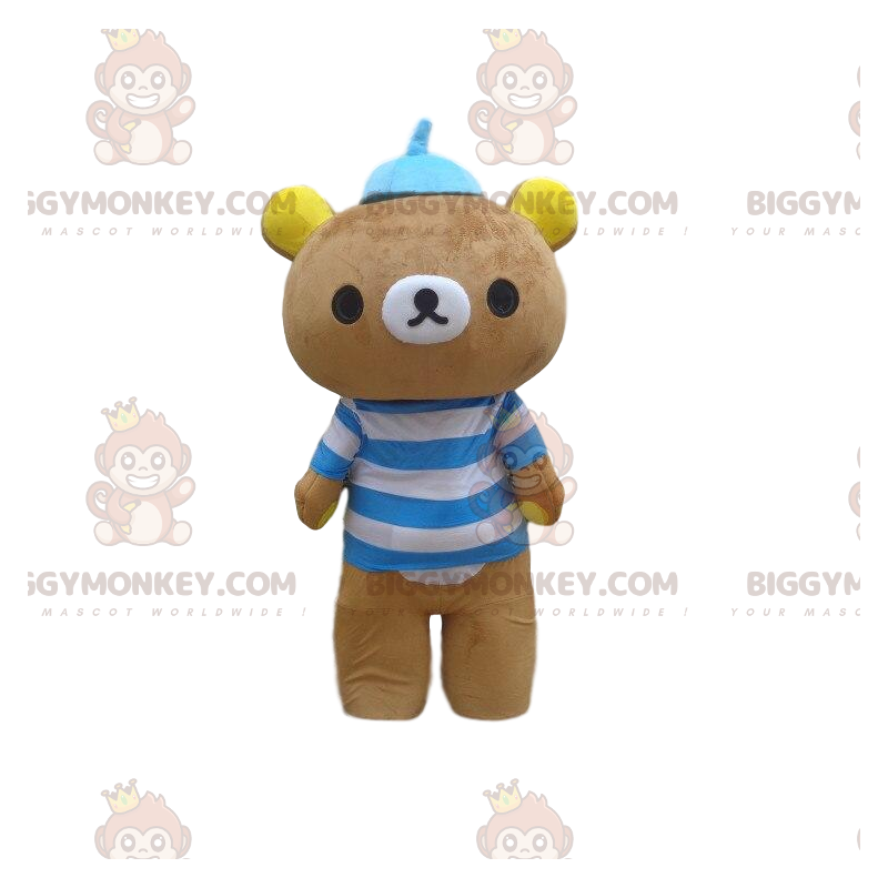 BIGGYMONKEY™ Big Brown Bear Mascot Costume With Sailor Top And