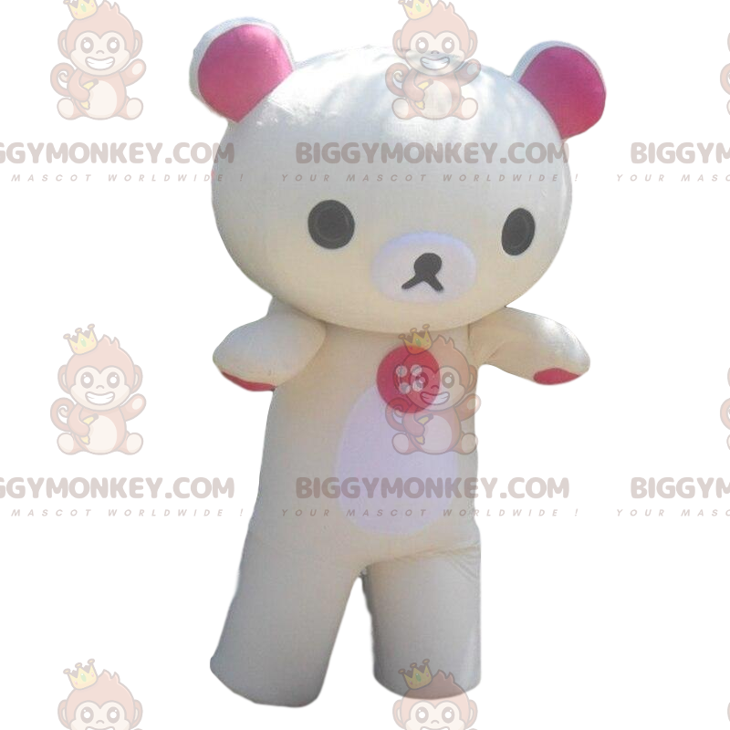 Costume de mascotte BIGGYMONKEY™ de nounours jaune et blanc