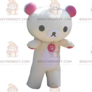 Gul og hvid bamse BIGGYMONKEY™ maskot kostume, bamse kostume -
