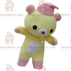 Costume de mascotte BIGGYMONKEY™ de nounours jaune et blanc