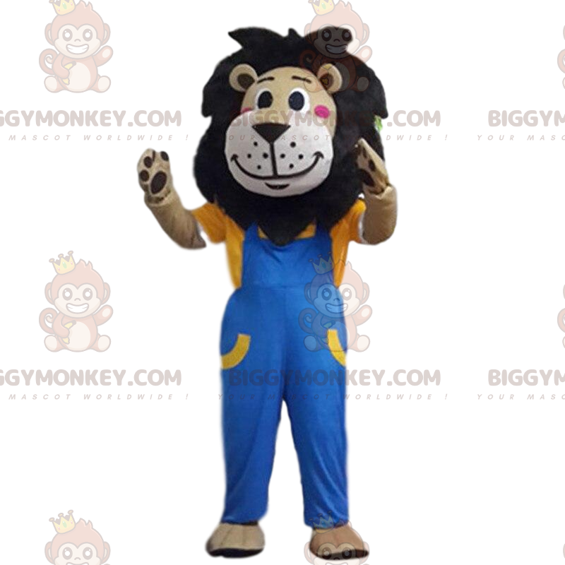 Costume da mascotte leone marrone BIGGYMONKEY™ vestito con