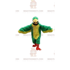 BIGGYMONKEY™ maskotdräkt av grön och gul papegoja, exotisk