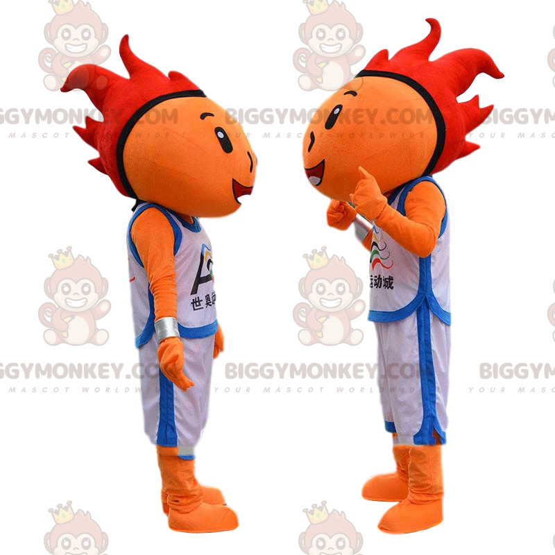 Costume de mascotte BIGGYMONKEY™ de basketteur orange avec les