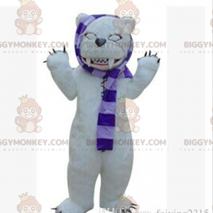 BIGGYMONKEY™ mascottekostuum ijsbeer, grizzlybeer, griezelige