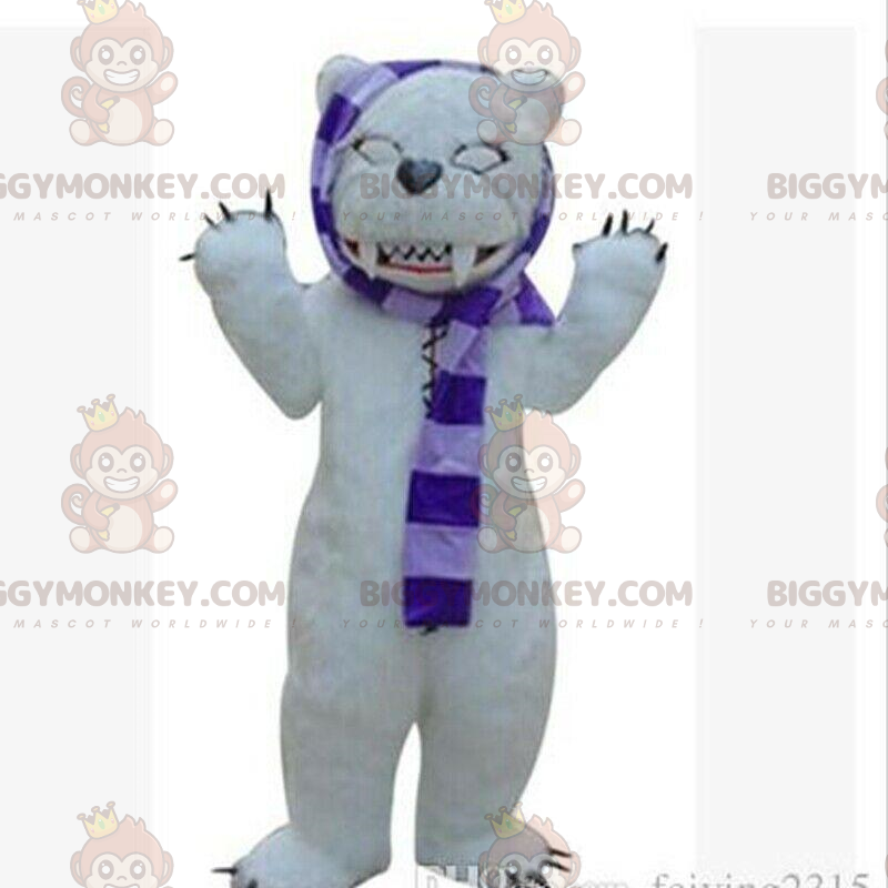 BIGGYMONKEY™ costume da mascotte orso polare, orso grizzly