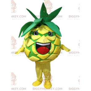 BIGGYMONKEY™ maskotdräkt gul och grön ananas, exotisk