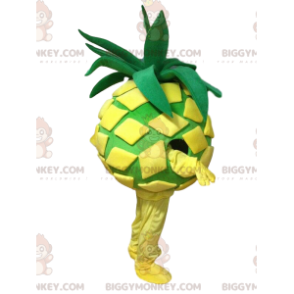 BIGGYMONKEY™ mascottekostuum gele en groene ananas, exotisch