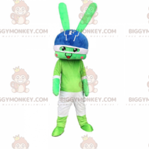 Costume de mascotte BIGGYMONKEY™ de lapin vert, géant avec un