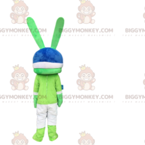 BIGGYMONKEY™ Costume da Mascotte Coniglio Verde, Gigante con