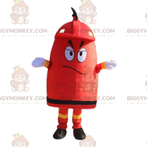 Disfraz de mascota BIGGYMONKEY™ con boca de incendios roja