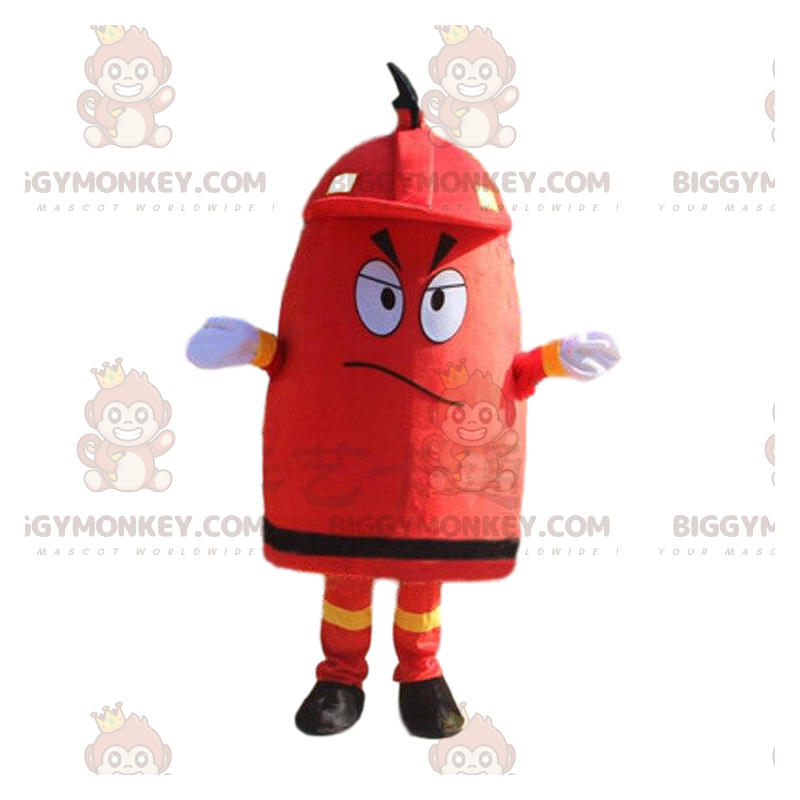 Στολή μασκότ Giant Red Fire Hydrant BIGGYMONKEY™, Στολή Fireman