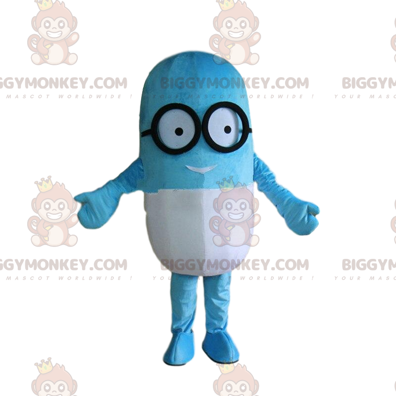 Disfraz de mascota Pill BIGGYMONKEY™ con gafas, disfraz de