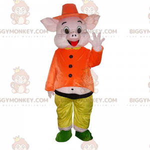 Costume de mascotte BIGGYMONKEY™ de l'un des cochons des 3