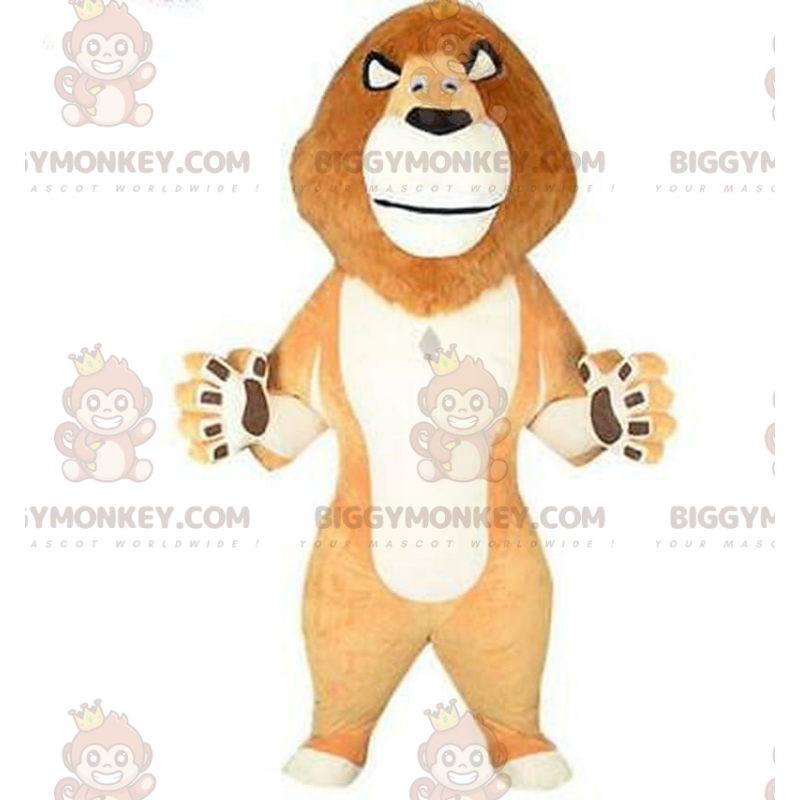 Opblaasbaar BIGGYMONKEY™-mascottekostuum van Alex de leeuw uit