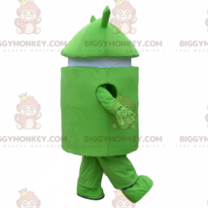 BIGGYMONKEY™ Android-maskotkostume, grønt og hvidt
