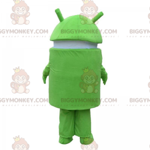 BIGGYMONKEY™ Android-maskotdräkt, grön och vit robotdräkt