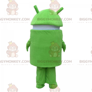 BIGGYMONKEY™ Traje de mascota Android, traje de robot verde y