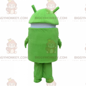 BIGGYMONKEY™ Android-Maskottchenkostüm, grün-weißes