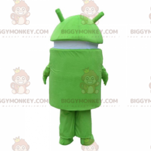Traje de mascote BIGGYMONKEY™ Android, traje de robô verde e
