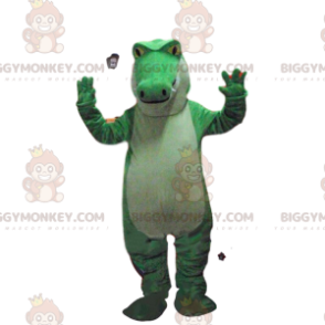 Green and white crocodile BIGGYMONKEY™ mascot costume