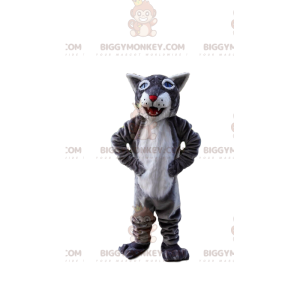 Costume de mascotte BIGGYMONKEY™ de tigre gris et blanc