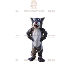 Disfraz de mascota BIGGYMONKEY™ tigre gris y blanco, disfraz de