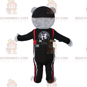 BIGGYMONKEY™ mascot costume of gray teddy dressed as a pilot.