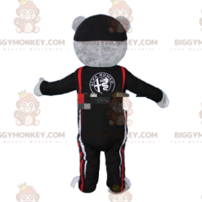 BIGGYMONKEY™ costume da mascotte di orsacchiotto grigio vestito
