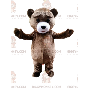 Giant brown teddy BIGGYMONKEY™ mascot costume, brown bear