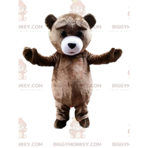Giant brown teddy BIGGYMONKEY™ mascot costume, brown bear