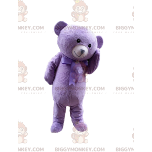 Costume da mascotte Purple Teddy BIGGYMONKEY™, Costume da orso