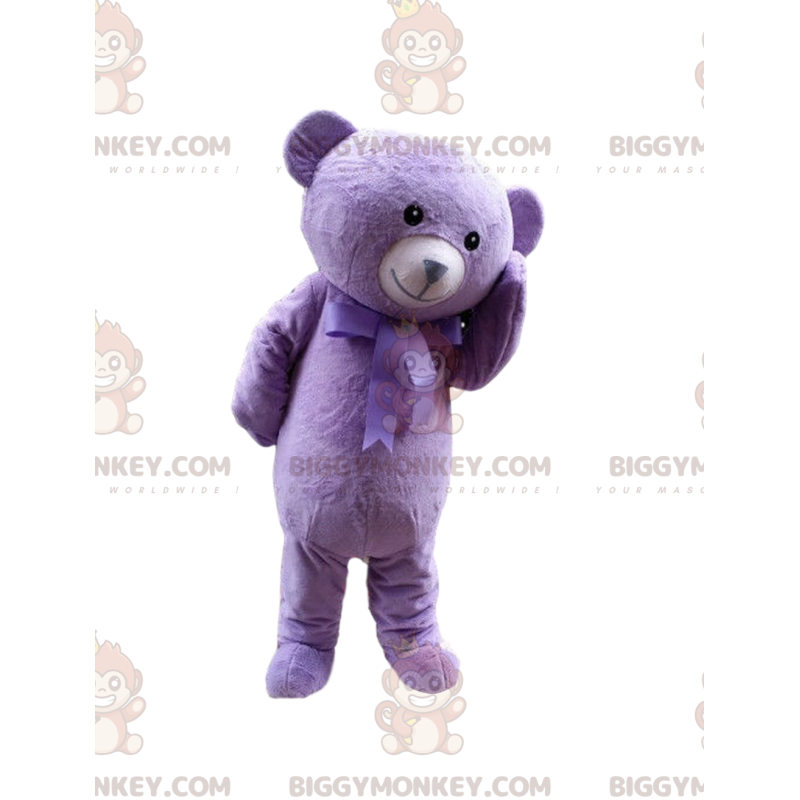 Costume da mascotte Purple Teddy BIGGYMONKEY™, Costume da orso