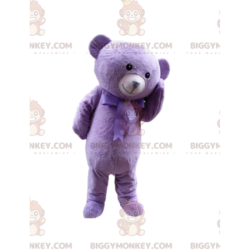 Kostým maskota Purple Teddy BIGGYMONKEY™, Kostým obřího