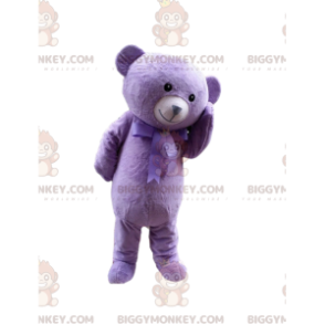 Costume da mascotte Purple Teddy BIGGYMONKEY™, Costume da orso