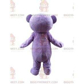 Lila Teddy BIGGYMONKEY™ maskotdräkt, jätte lila björndräkt -