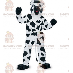 Traje de mascote de vaca branca e preta BIGGYMONKEY™ –