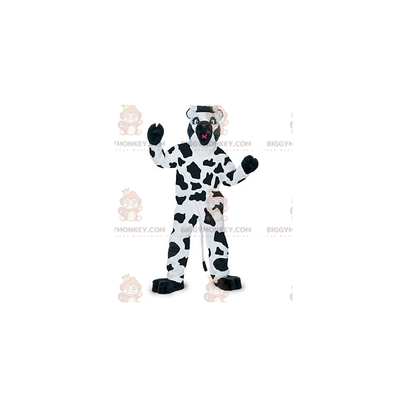 Costume da mascotte BIGGYMONKEY™ da mucca bianca e nera -