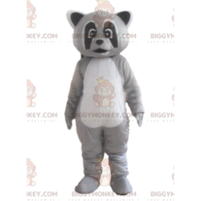 BIGGYMONKEY™ Mascot Costume Tricolor Raccoon, Gray Animal