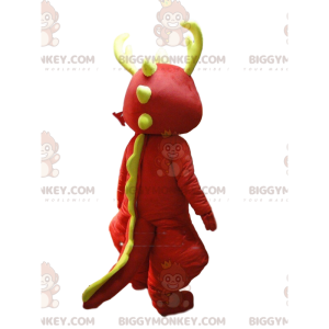 BIGGYMONKEY™ Mascot Costume Red and White Dragon with Yellow