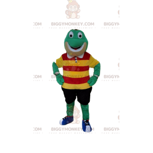 Traje de mascote de sapo verde BIGGYMONKEY™ com roupas