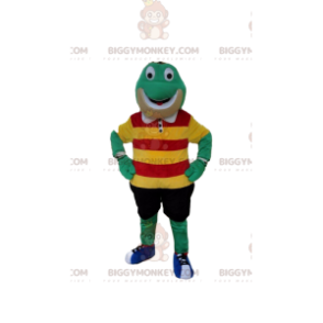 BIGGYMONKEY™ Green Frog Mascot Costume With Colorful Clothes –