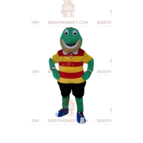 Kostium maskotka zielona żaba BIGGYMONKEY™ z kolorowymi