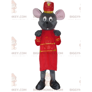 BIGGYMONKEY™ Mascot Costume Gray Mouse In Butler Outfit –