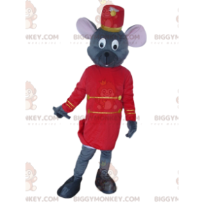 BIGGYMONKEY™-mascottekostuum grijze muis in butler-outfit -