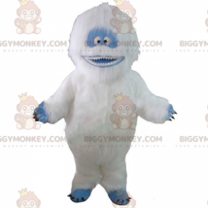 Costume de mascotte BIGGYMONKEY™ de yéti blanc et bleu, très