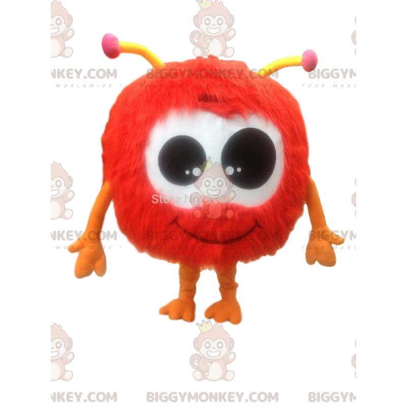 Costume da mascotte BIGGYMONKEY™ con palla di pelo rosso molto