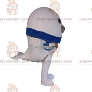 BIGGYMONKEY™ Weißes Seelöwen-Maskottchen-Kostüm, riesiges