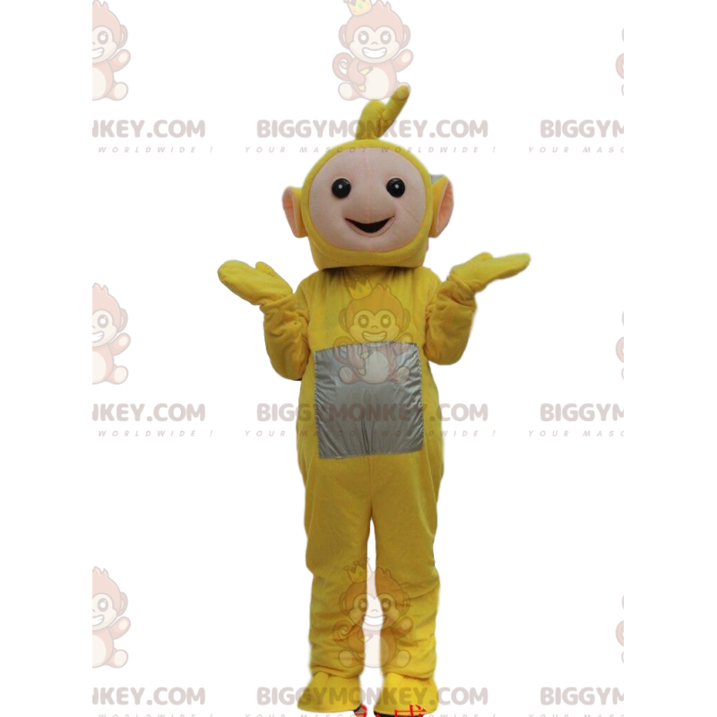 Traje de mascote BIGGYMONKEY™ de Laa-Laa, personagem amarelo da