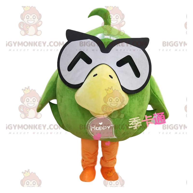 BIGGYMONKEY™ costume mascotte grande anatra verde con occhiali